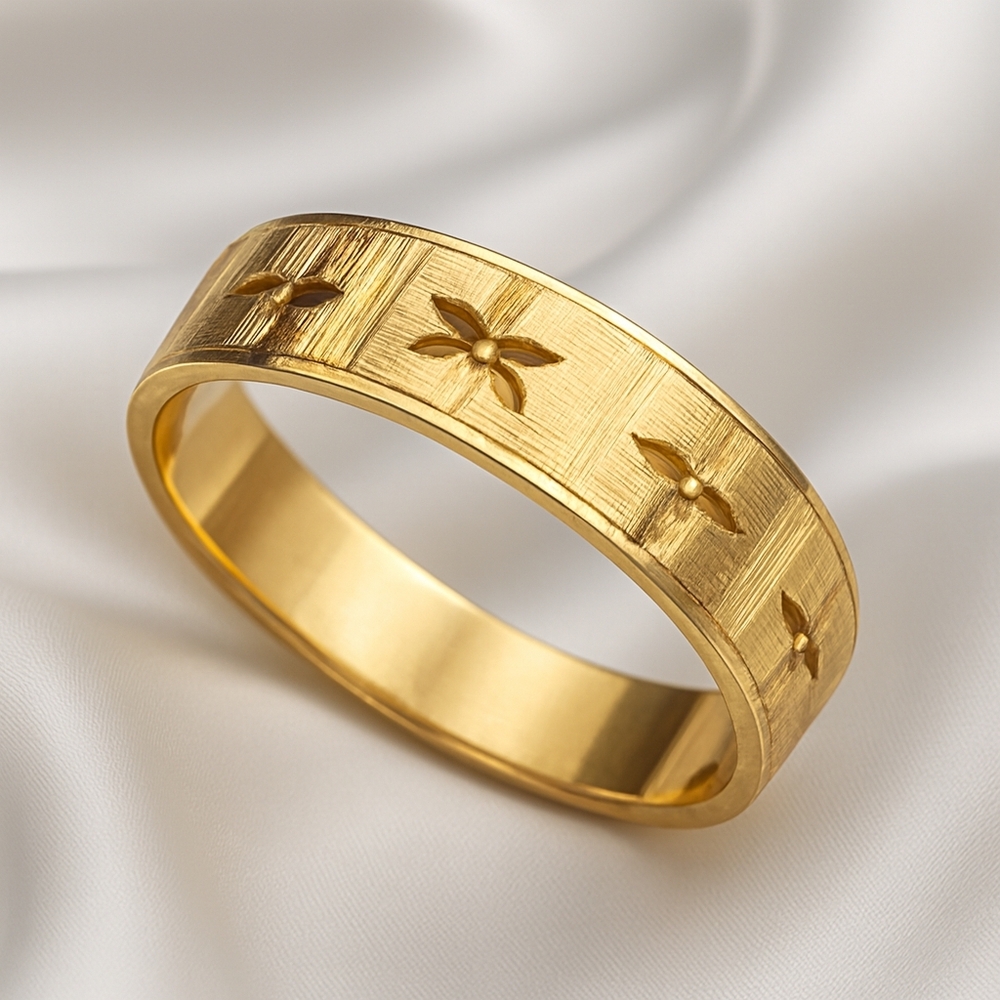 Elegant 14K Gold-Plated Band Ring – Classic Polished Minimalist Jewelry, Size 13